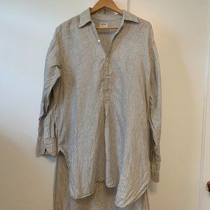 esby Women's Striped Linen Tunic L